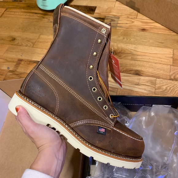 Thorogood Lace Up Moc Toe Safety Toe Work Boots - Picture 6 of 8